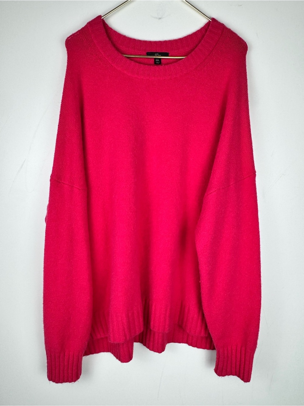 J.Crew Womens XXL Supersoft Knit Pullover Sweater Hot Pink Magenta Slouchy Cozy